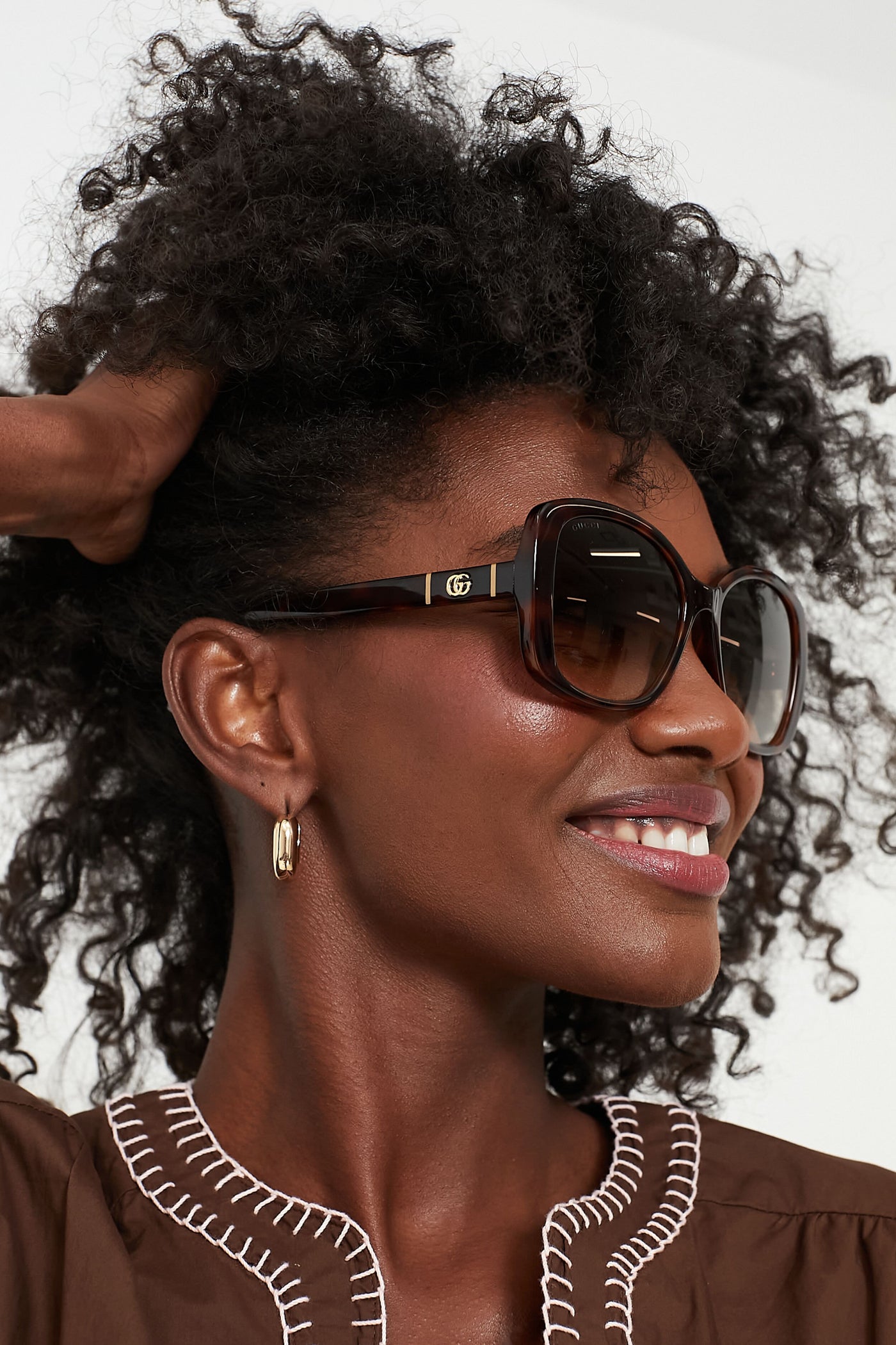 Havana Square Frame Sunglasses