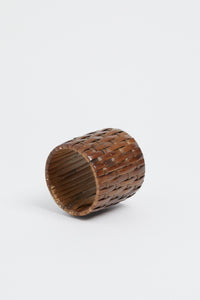 Dark Brown Rattan Woven Napkin Rings (Set of 4)