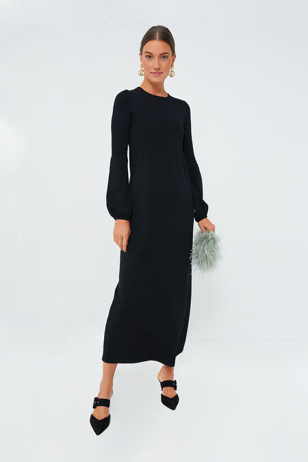 Black Double Knit Lennox Dress