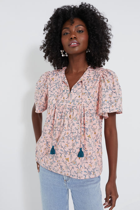 Light Pink Floral Elise Blouse Hyacinth House