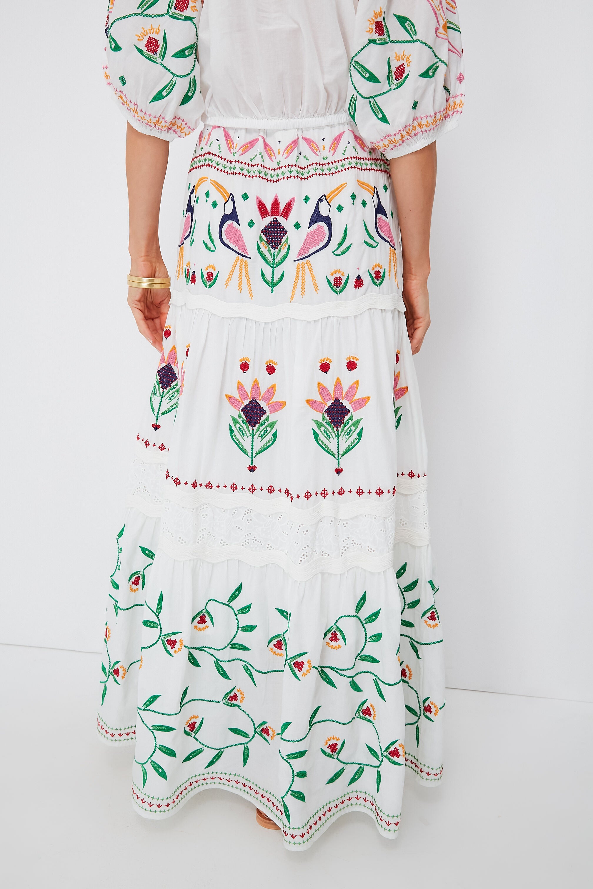 Garden Rio Summer Maxi | Farm Skirt Embroidered