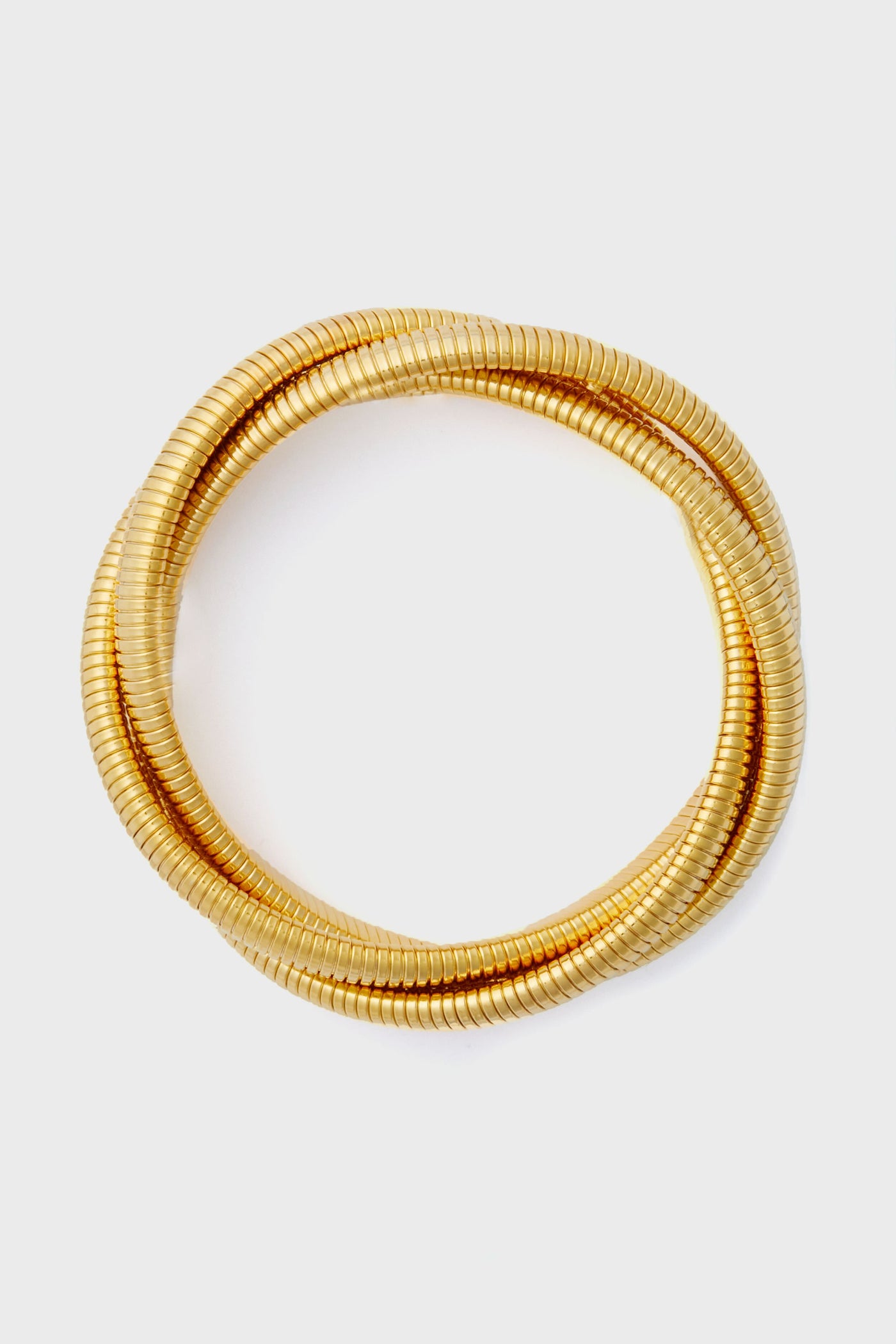 Gold Large Triple Twisted Cobra Bracelet