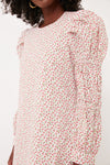 Textured Floral Puff Sleeve Clemons Mini Dress
