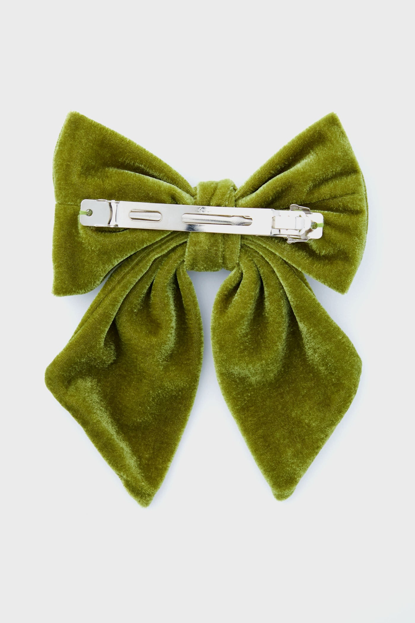 Moss Jumbo Velvet Bow Barrette