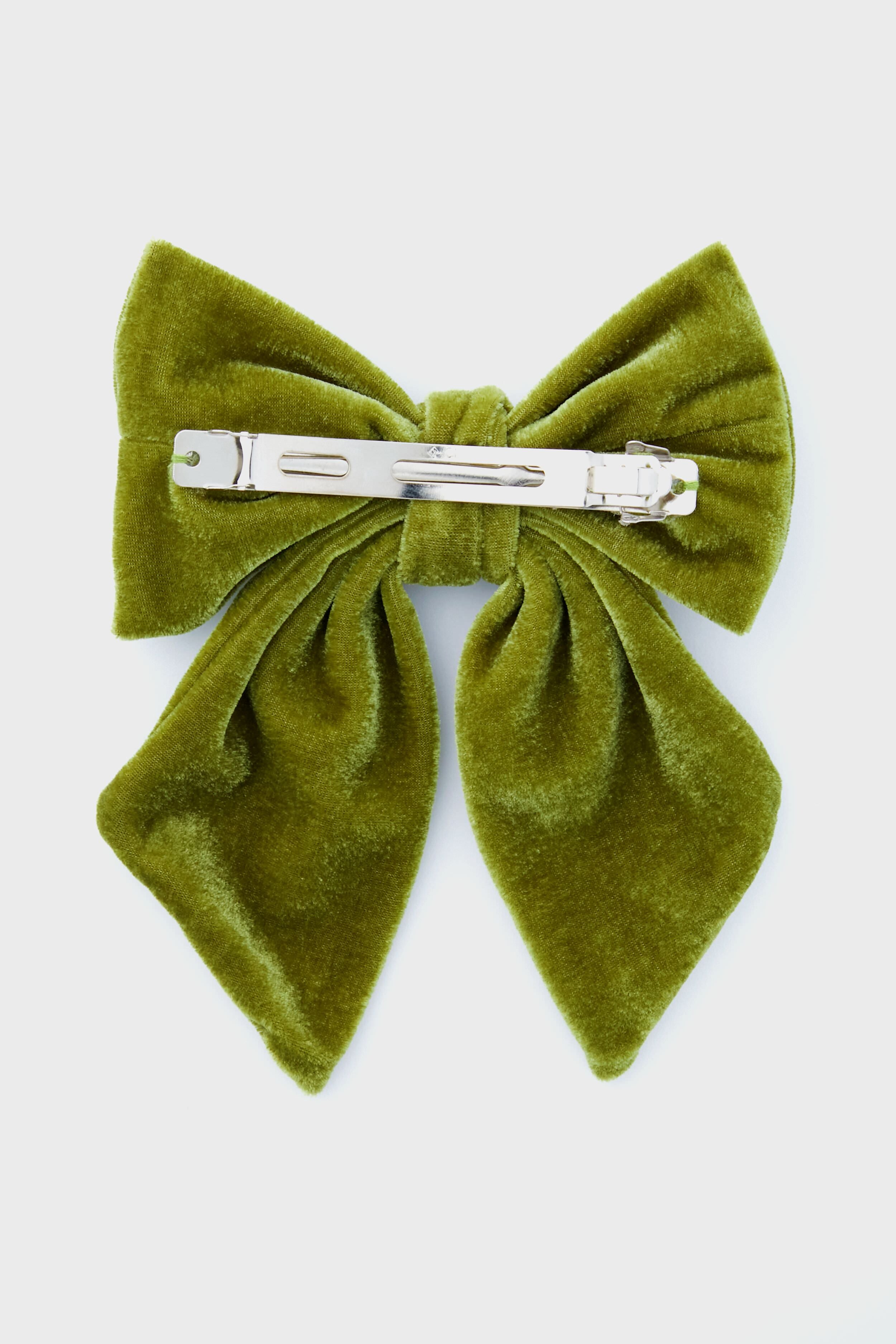 Moss Jumbo Velvet Bow Barrette