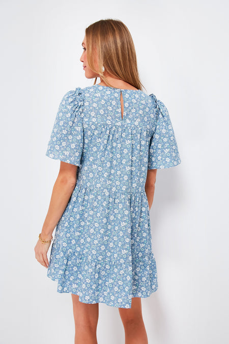 Blue and White Floral Romy Mini Dress