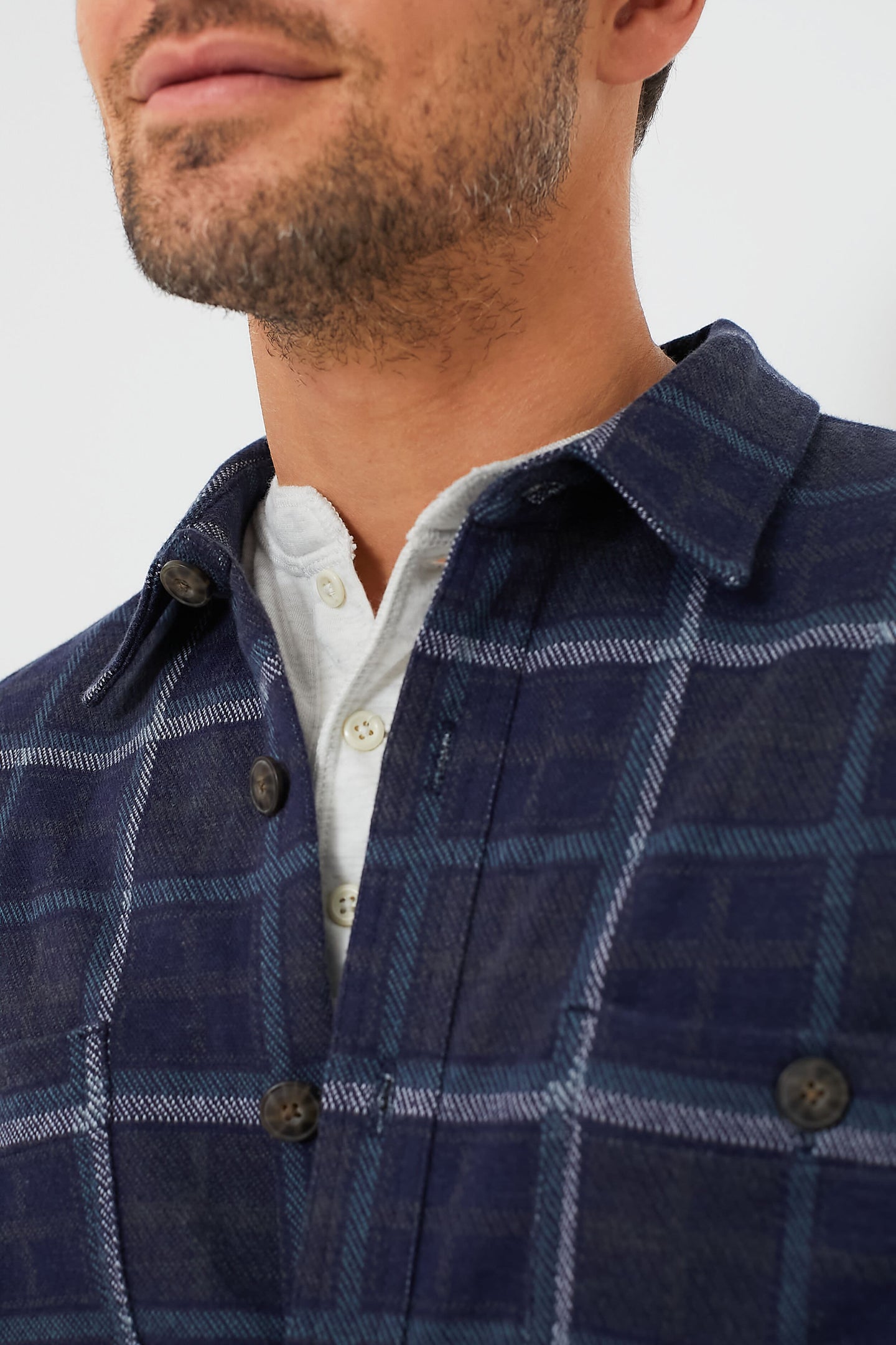 Green Plaid Owen Brushed Stretch Twill Shirt