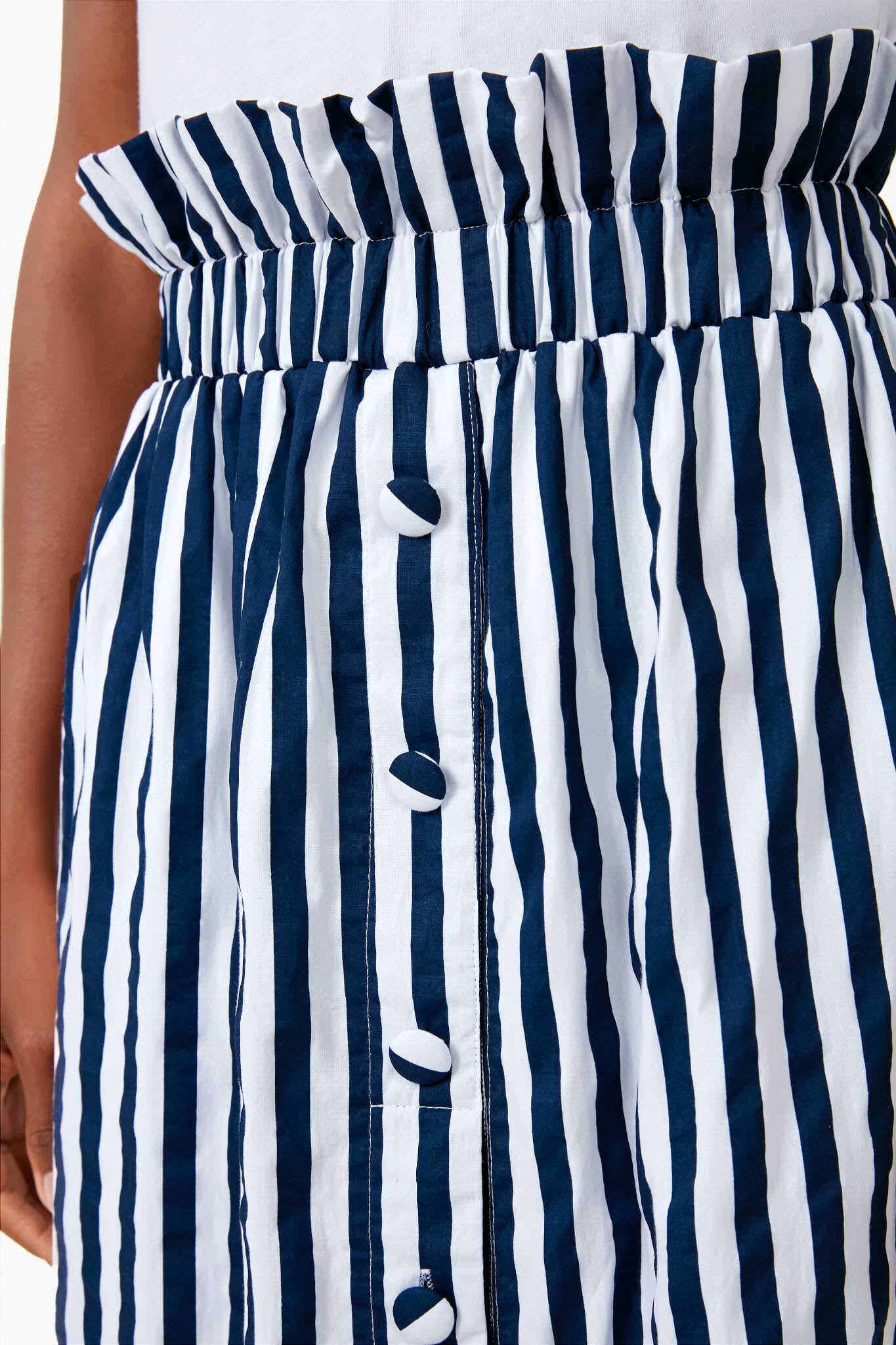 Blue and White Stripe Seersucker Tallie Top