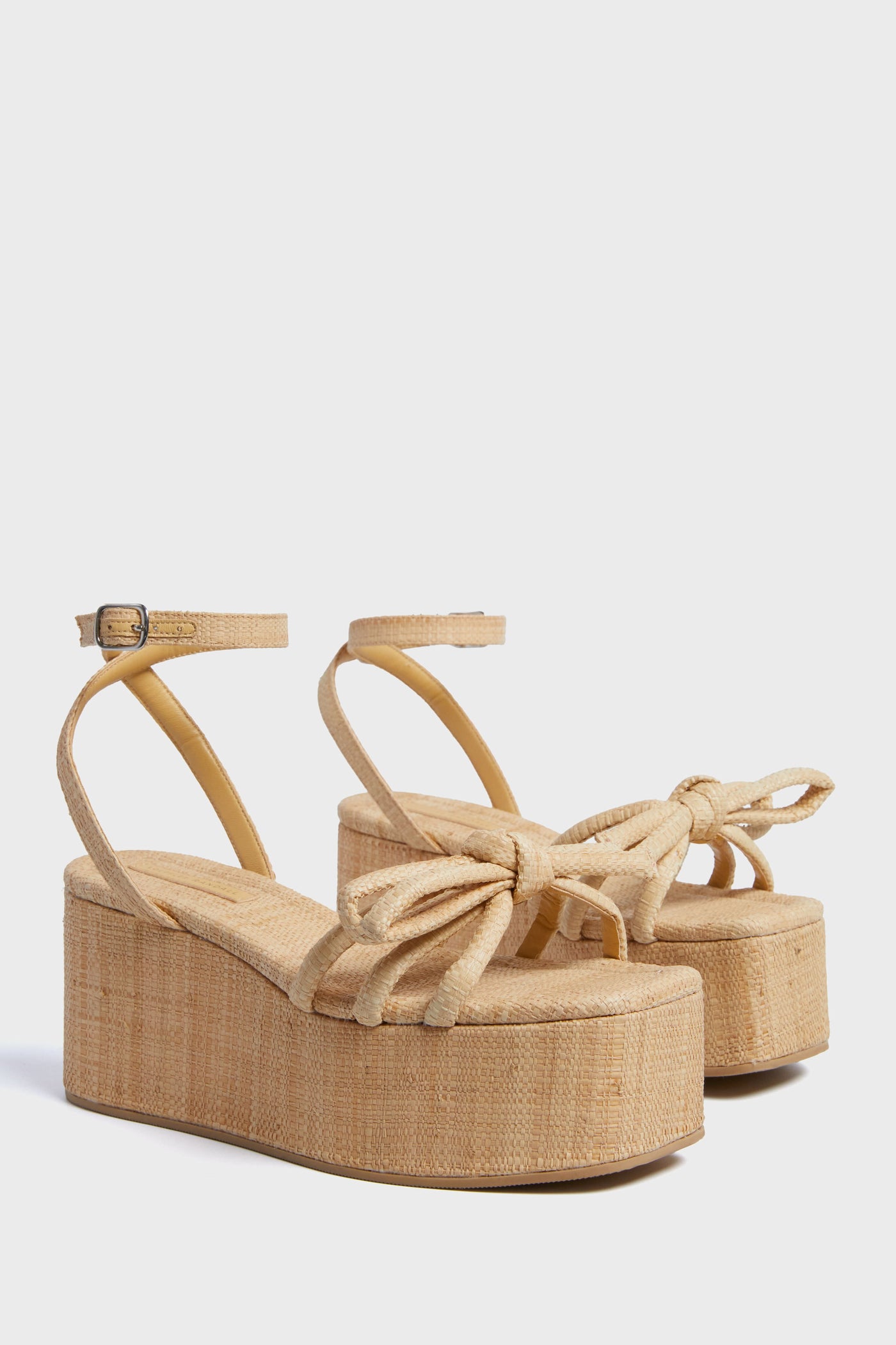 Natural Raffia Hudson Platform Sandals
