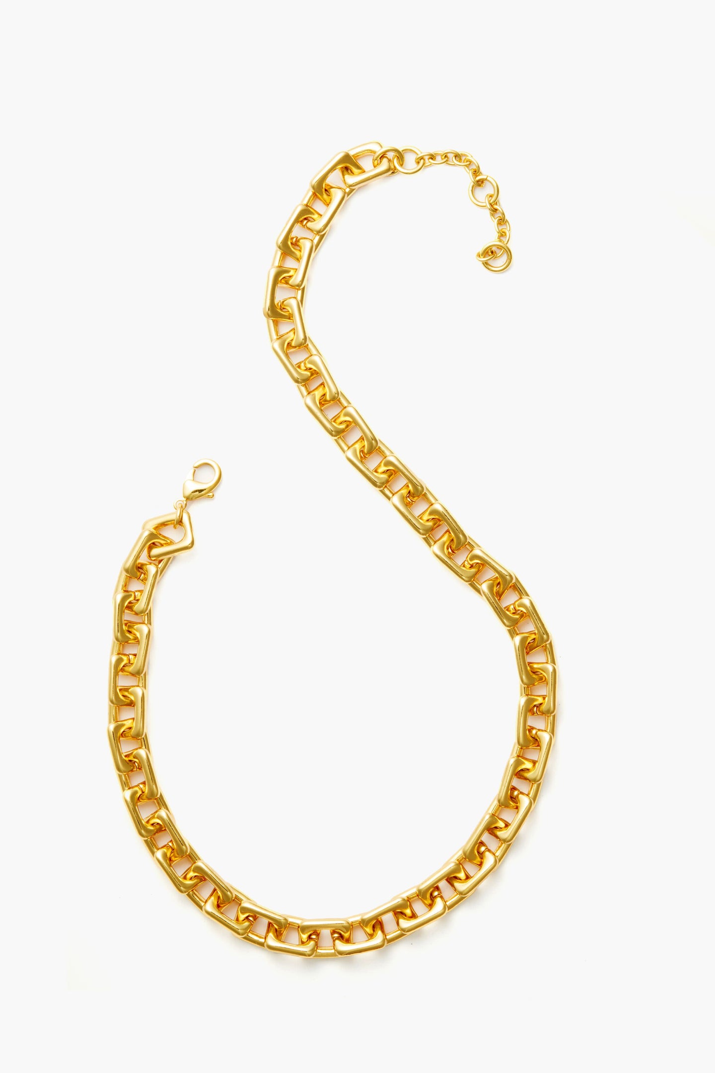 Gold Chunky Rectangle Chain Necklace