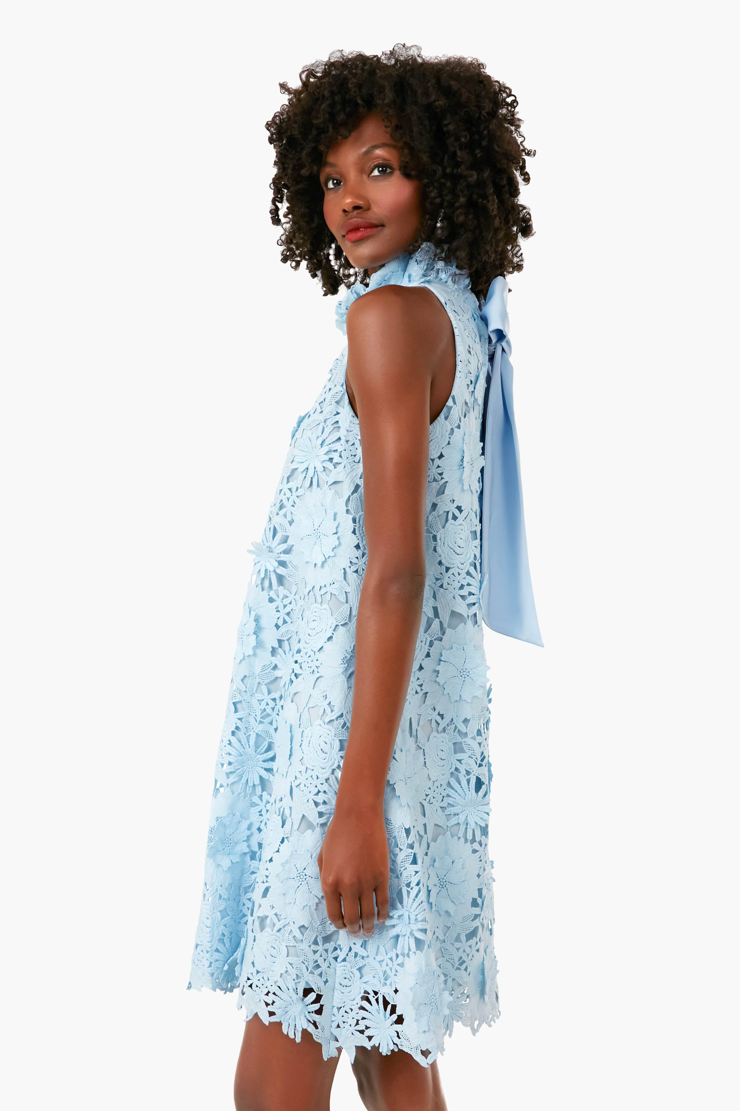 Serenity Blue Guipure Lace Blythe Dress