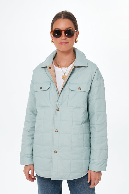 Pastel Blue Reversible Cloud Puffer Jacket THE - Main Image