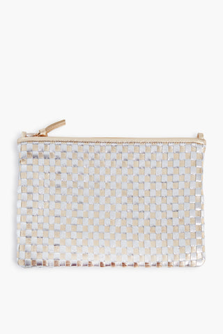 Clare V Coin Clutch Metallic Silver Mini Pouch