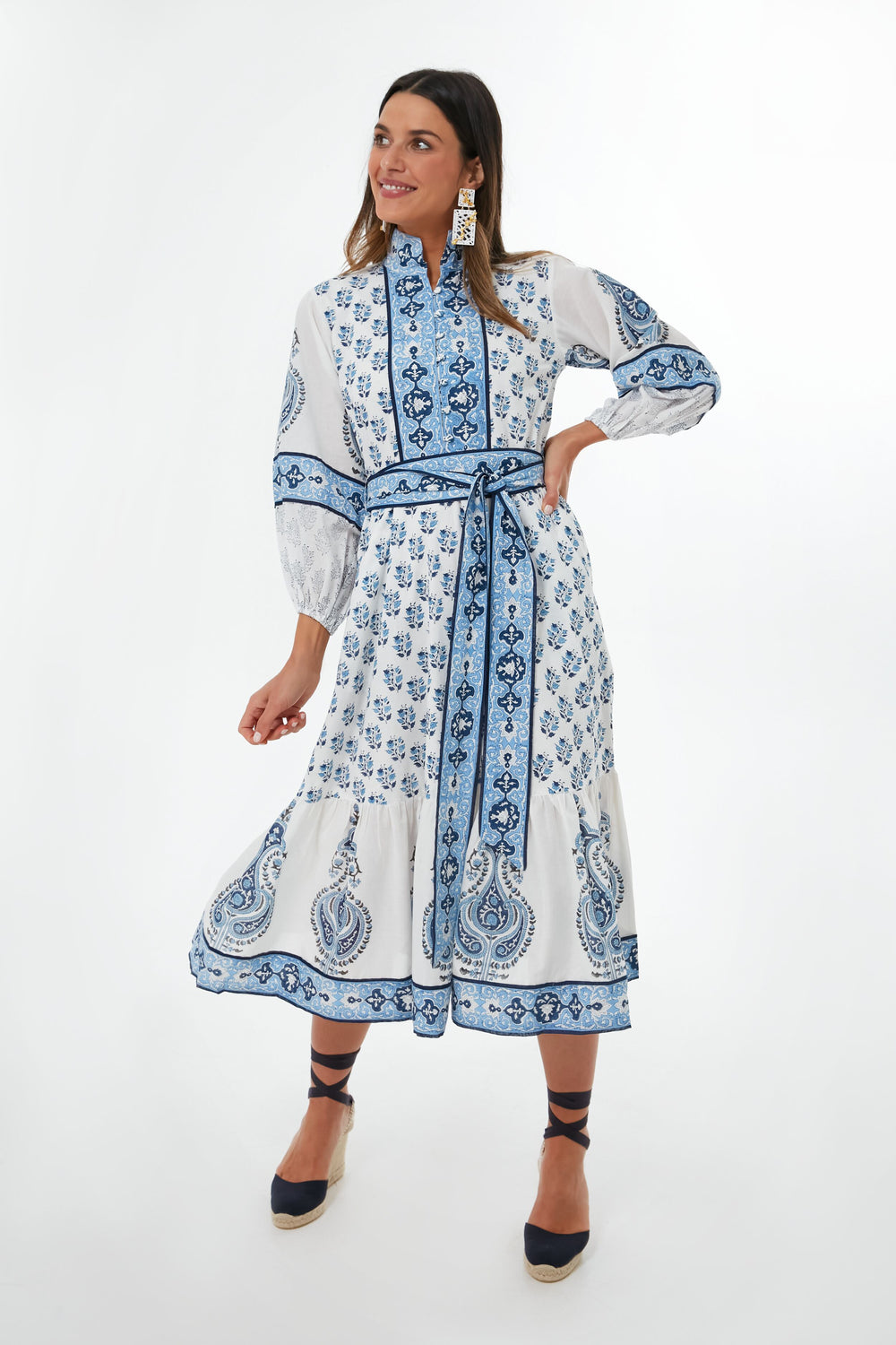 Sky Blue Cornflower Flounce Dress | Sue Sartor Sky Blue Cornflower Flounce Dress | Sue Sartor