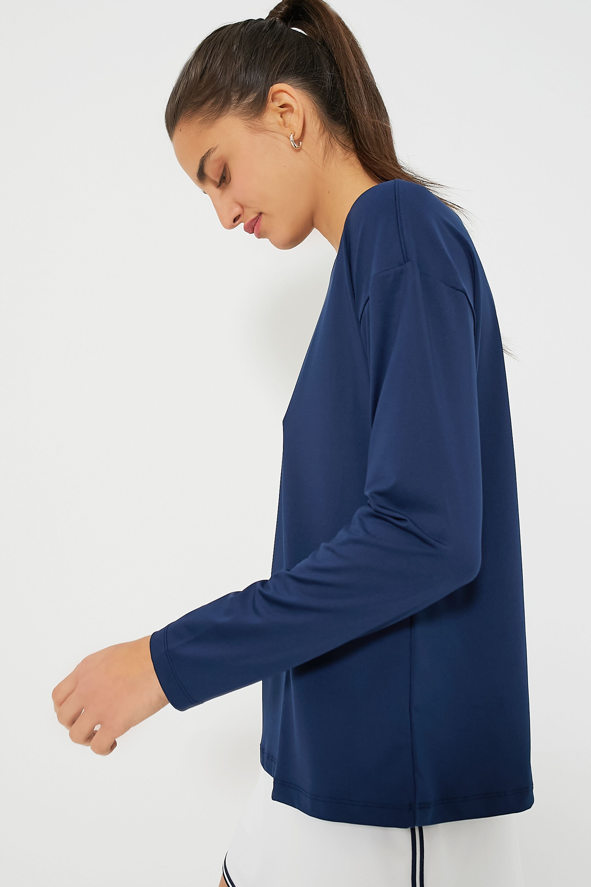 Navy Long Sleeve Performance Jersey Ryan Boyfriend Tee