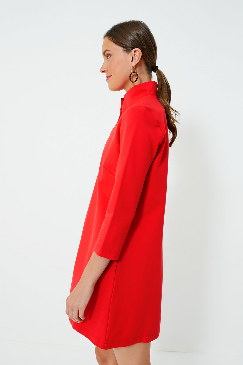 Poppy Red Ponte Clifton Dress