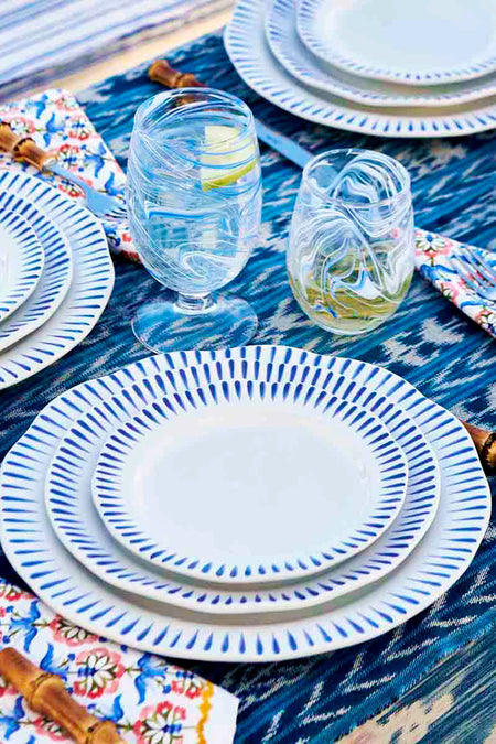 Sitio Stripe Dinner Plate Delft Blue