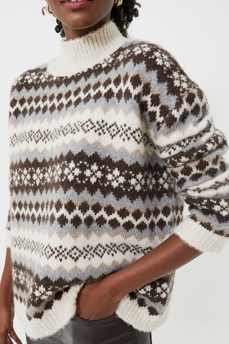 Brown and Grey Fair Isle Loch Sweater