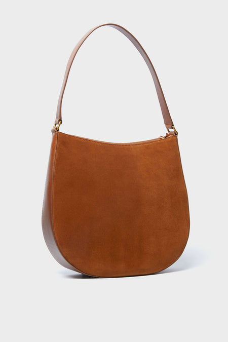 Cacao Split Suede Bowen Hobo Bag - Main Image