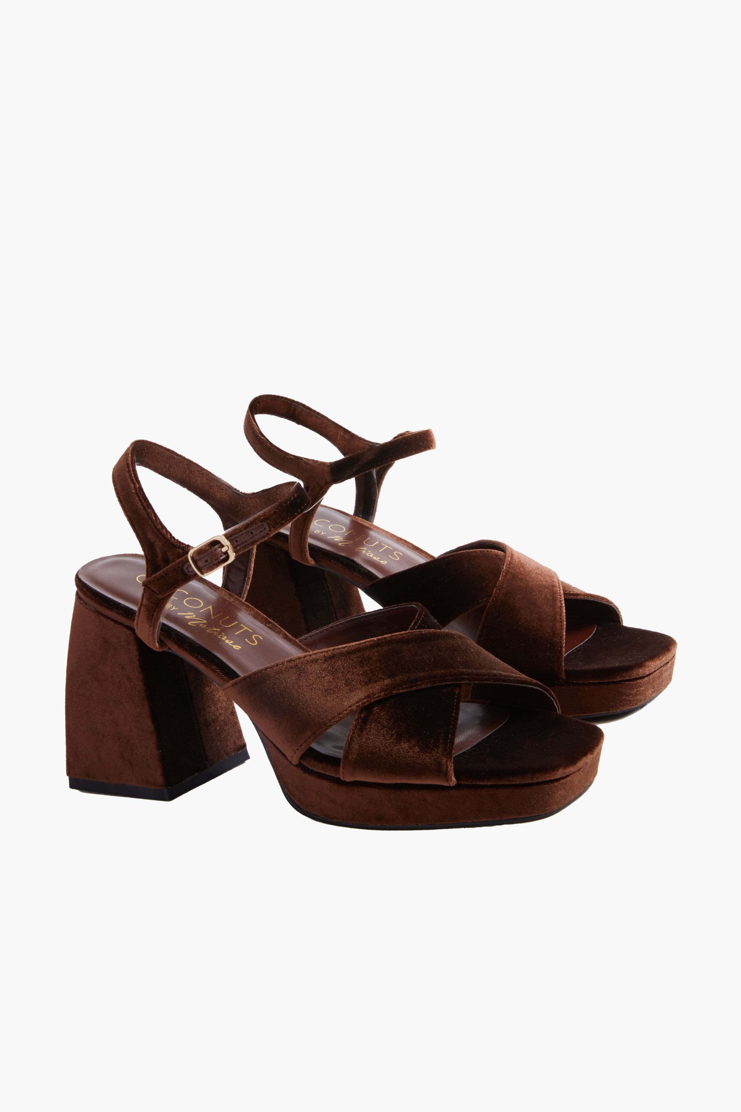 Faux Suede Ankle Strap Block Low Heel Sandal | Allegra K