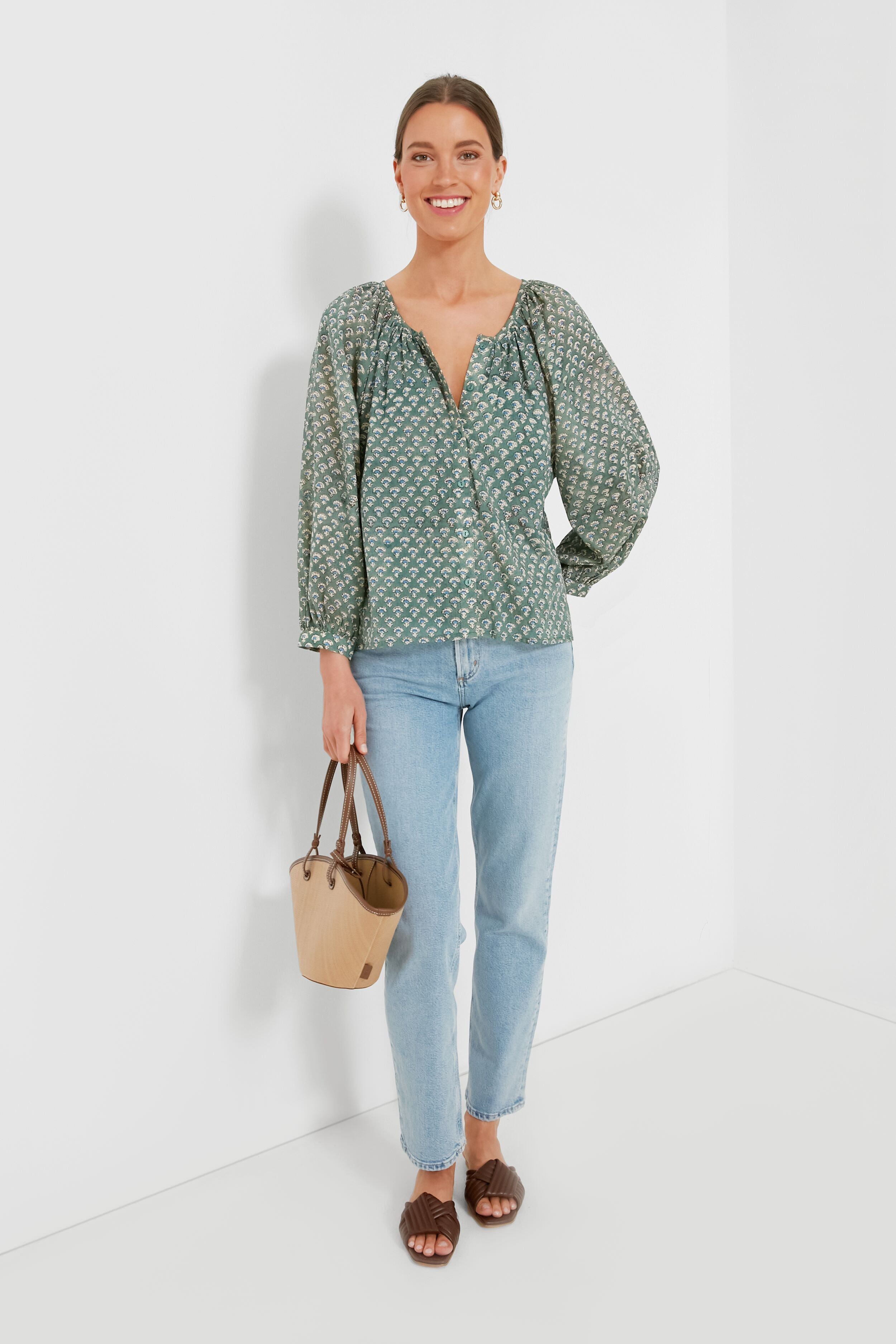 Day Flowers Juniper Frances Blouse