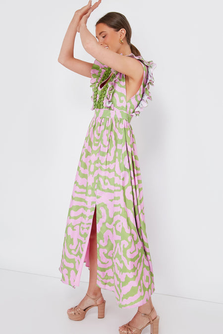 Green and Pink Tiger Stacey Dress