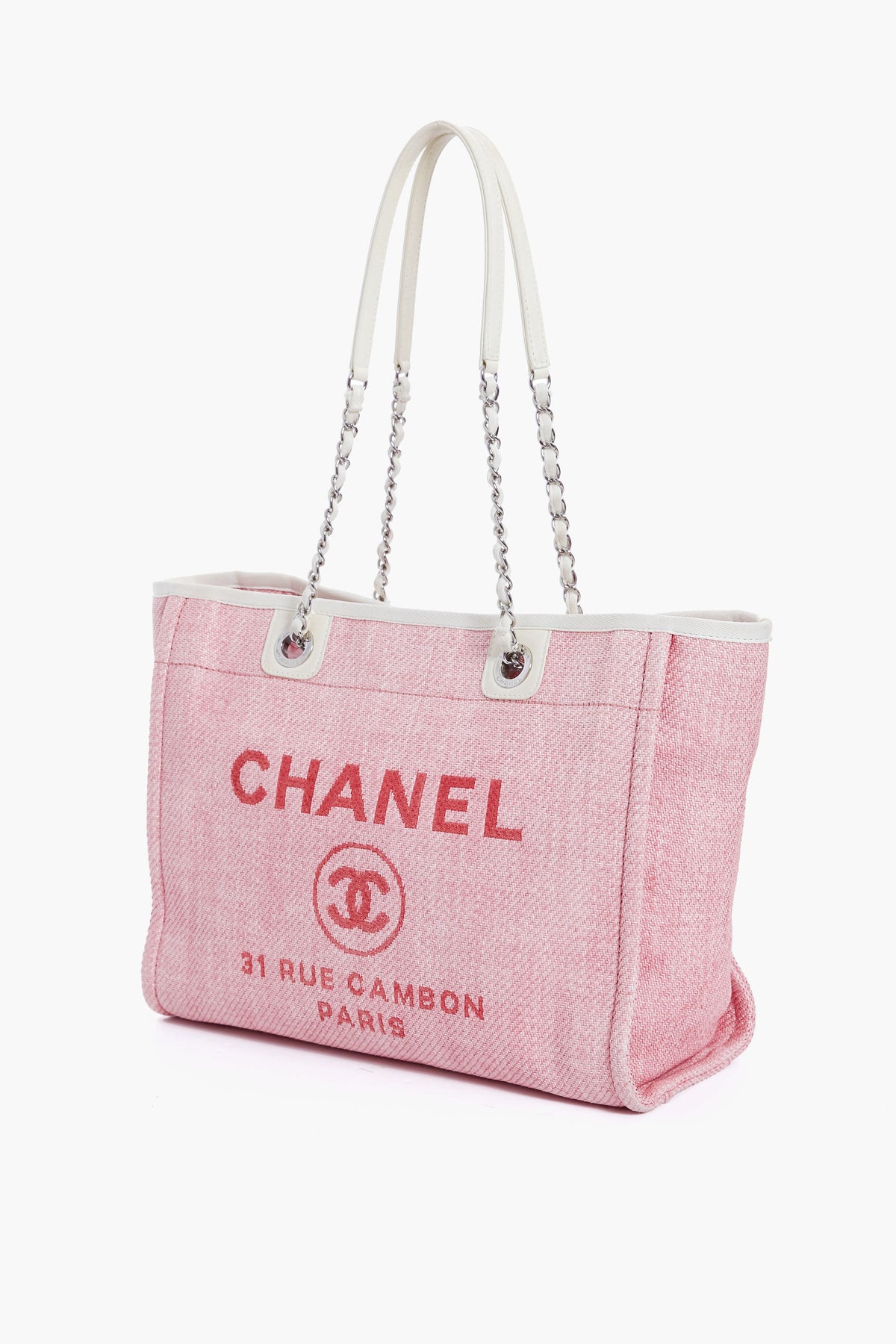 CHANEL Pink Deauville MM Chain Tote