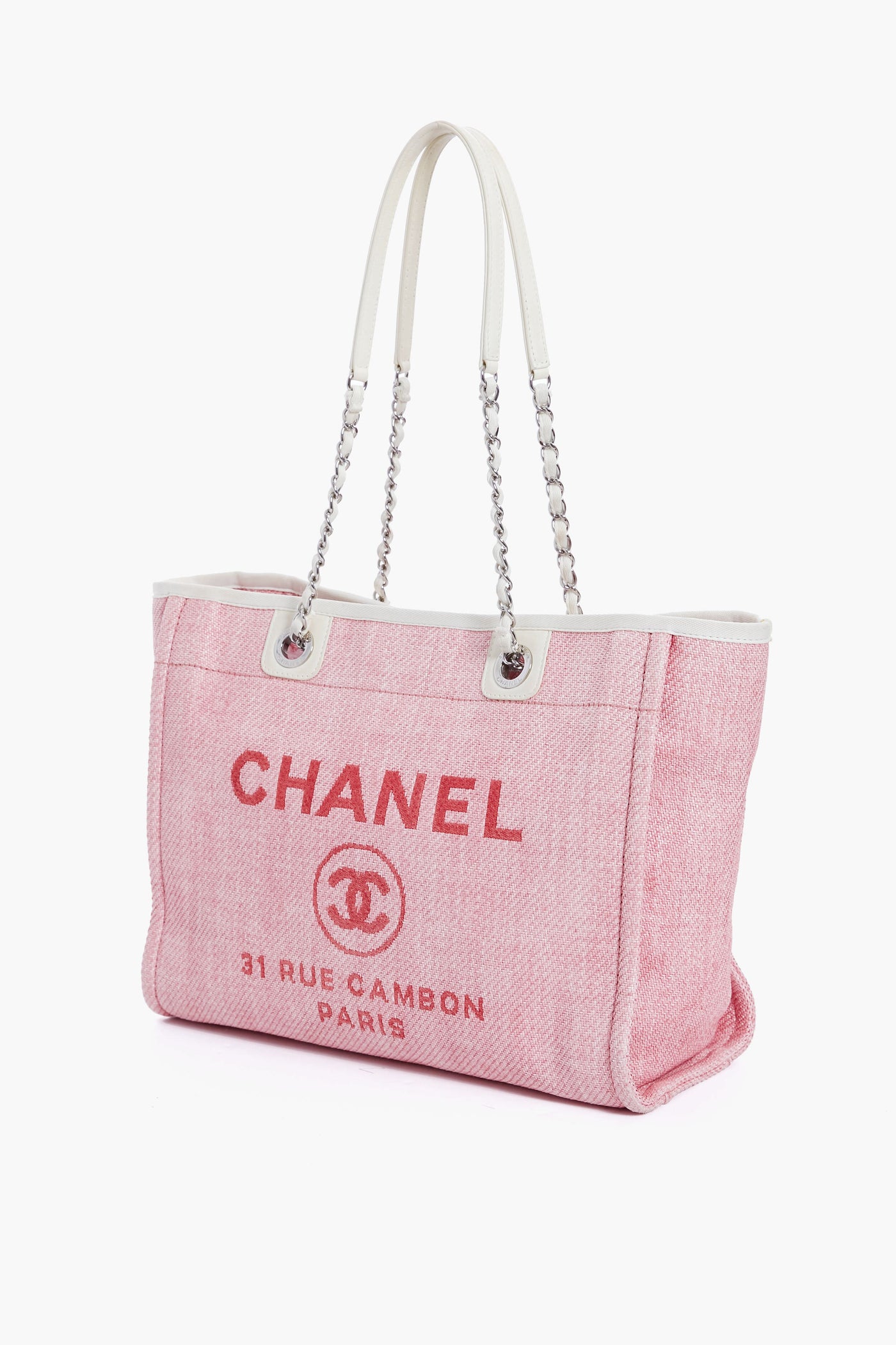 CHANEL Pink Deauville MM Chain Tote