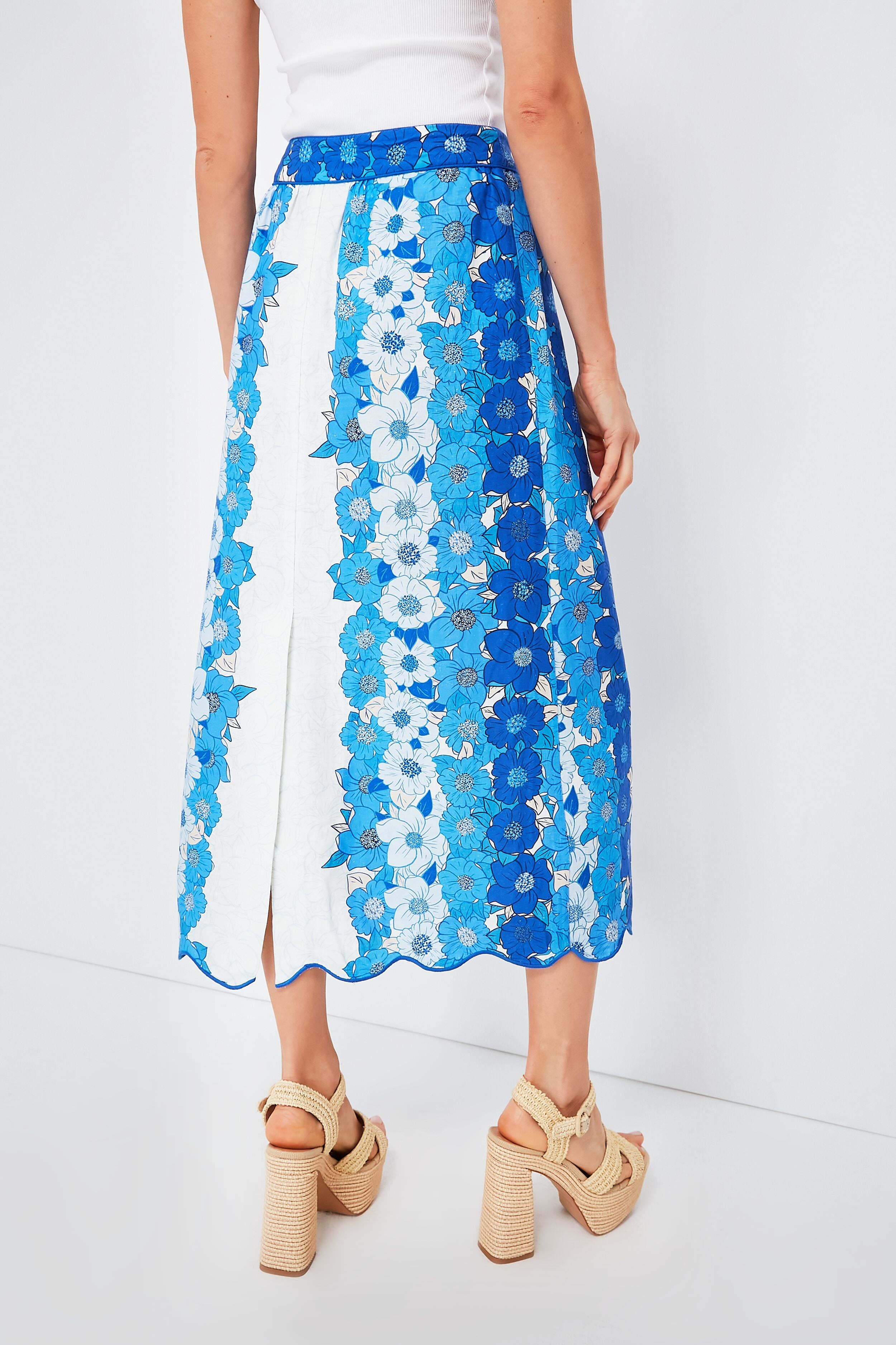 farm rio flower stripes off white midi dress FARM RIO
