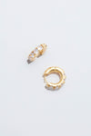 Gold Large Crystal Huggie Hoop Earrings