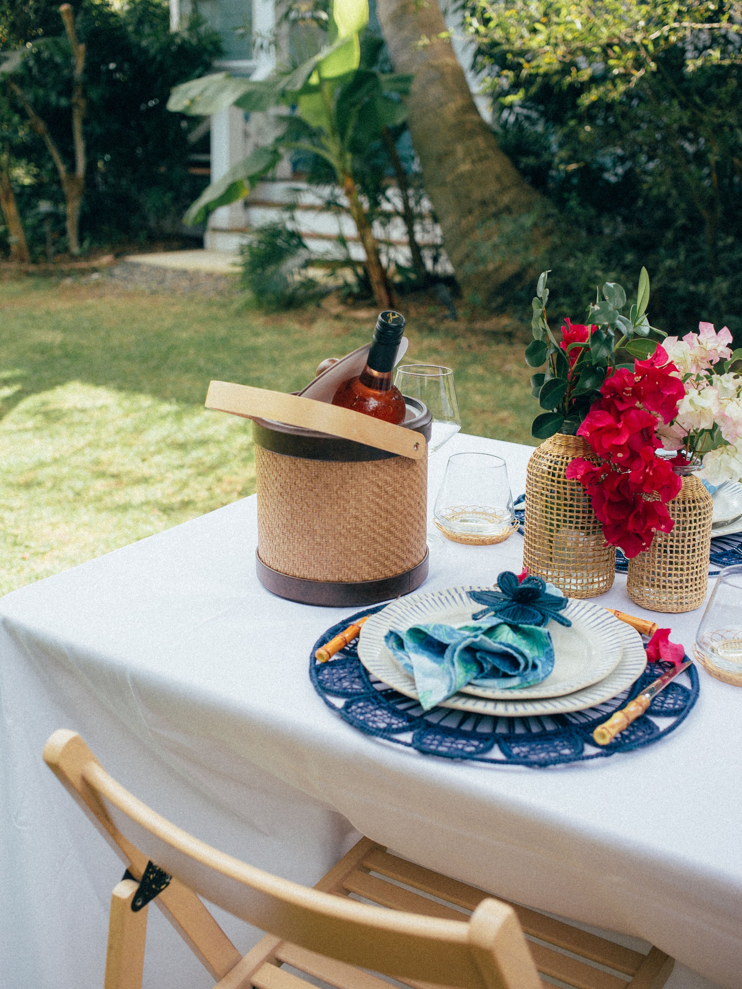 Navy Poppy Placemat Set of 4