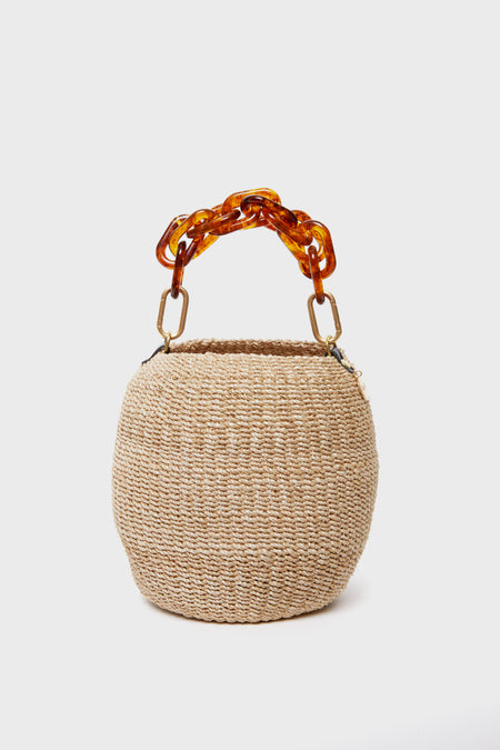 Cream with Tortoise Pot de Miel with Resin Top Handle Clare V