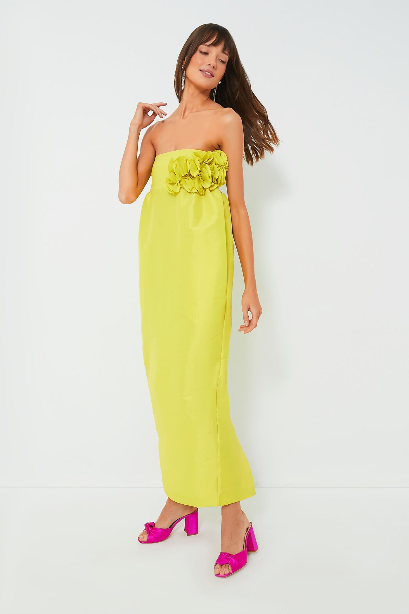 neon yellow green dress neon dress women Neon Green Flared Dress for Women Gillori