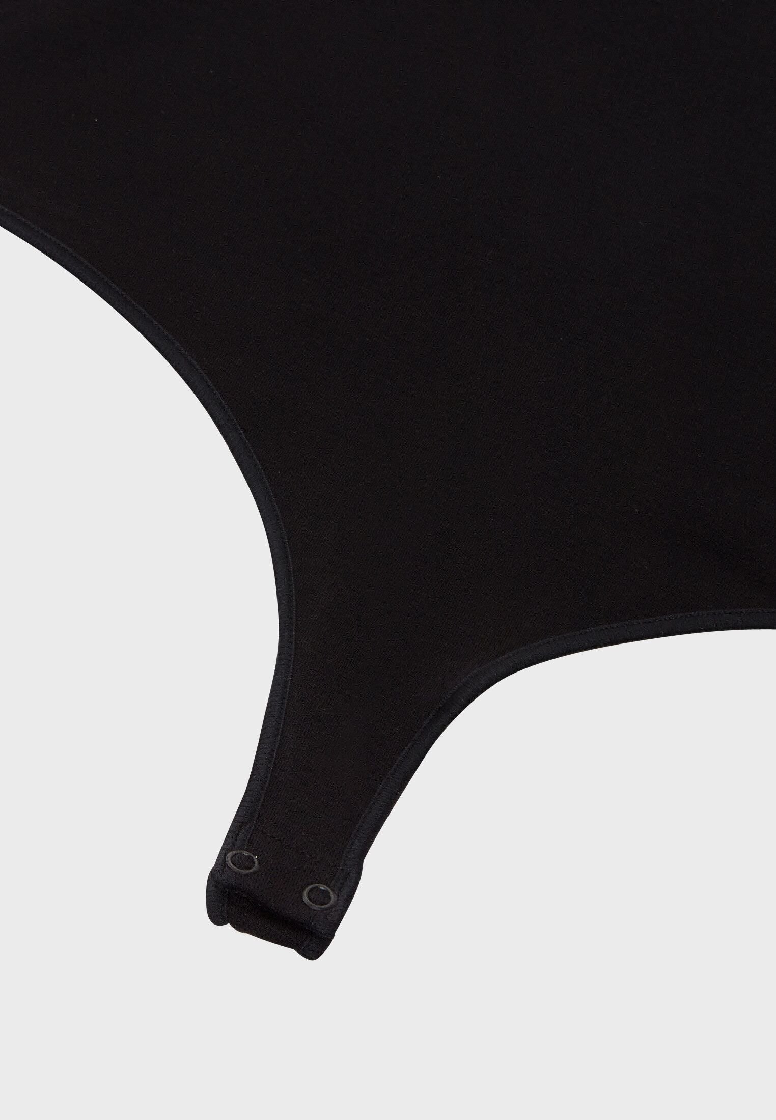 Black Viscose Sleeveless Turtleneck String Bodysuit
