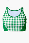 Green Trellis Gingham Jean Sports Bra