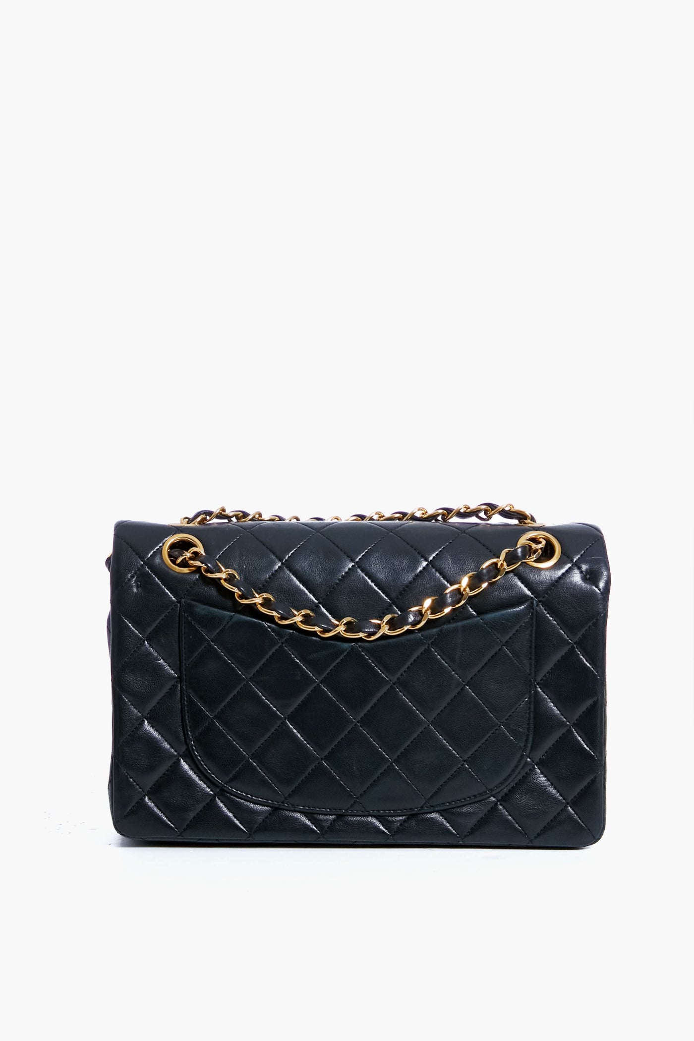 CHANEL Black Lambskin Flap Shoulder Bag