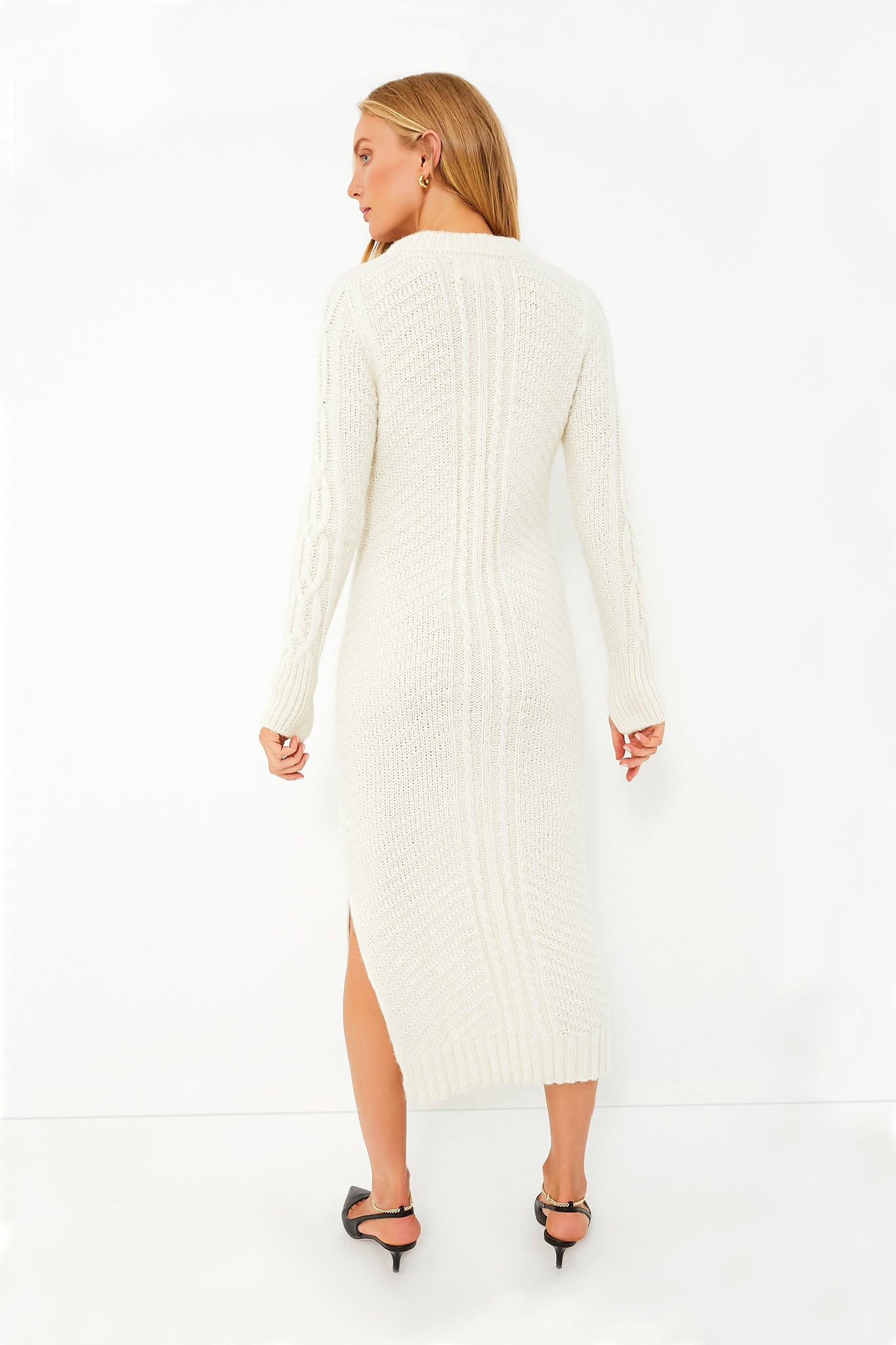 Ivory Cable Knit Dress - 2-Pc Sweater Dress Set - Cardi Dress Set - Lulus