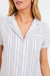 Women's Vintage French Stripes Short Sleeve Short Set