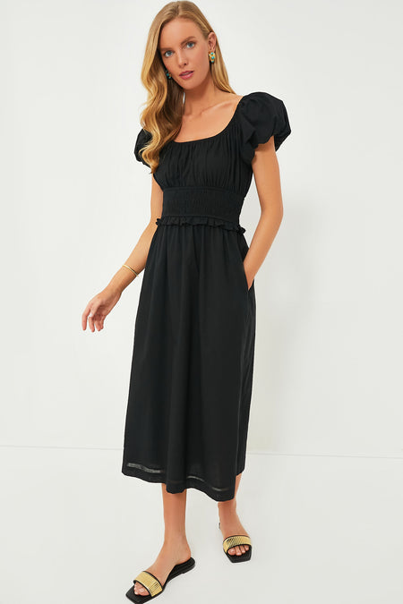 Black Puff Sleeve Flynn Dress Pomander Place