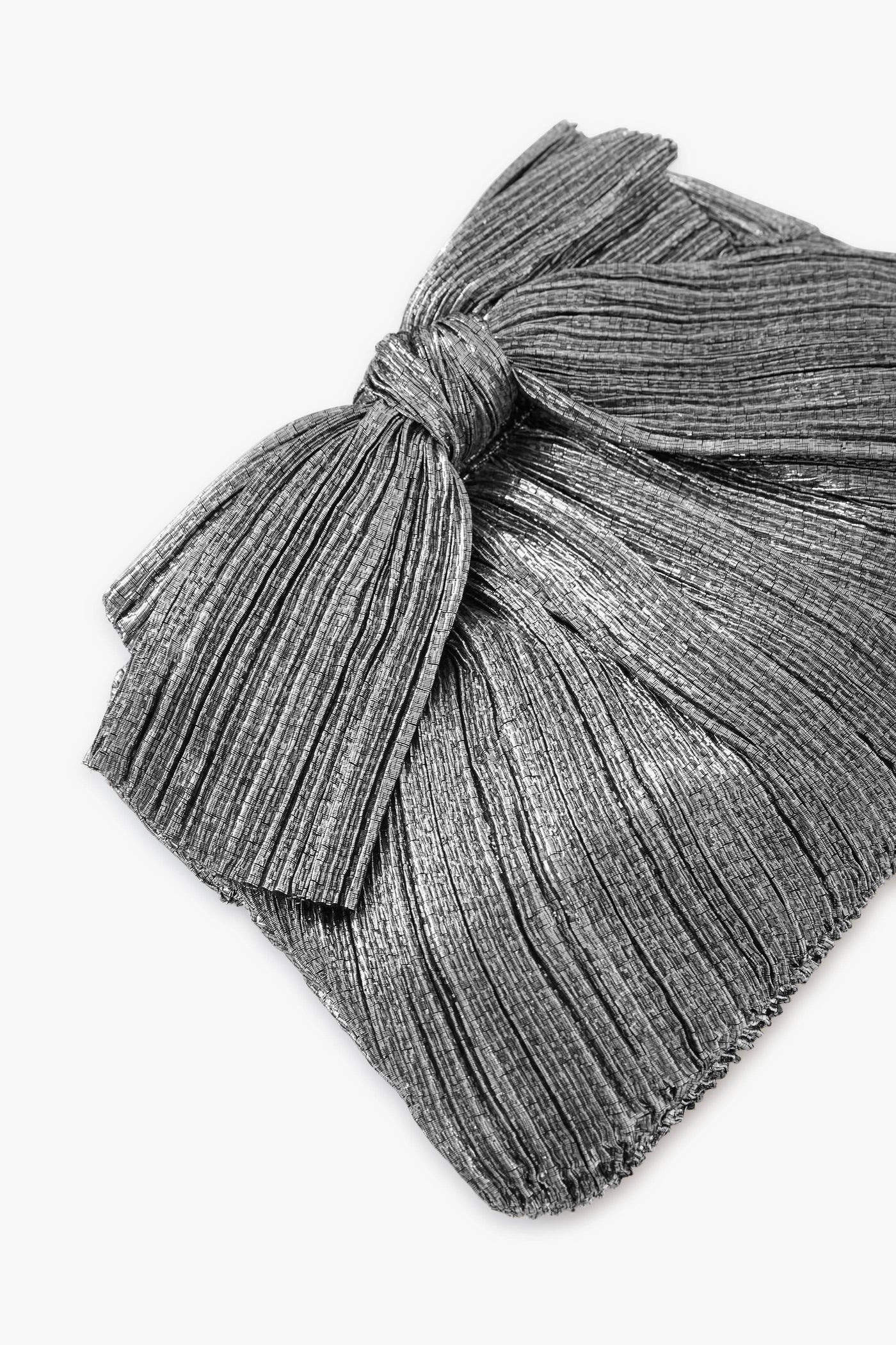 Dark Silver Lame Rayne Clutch