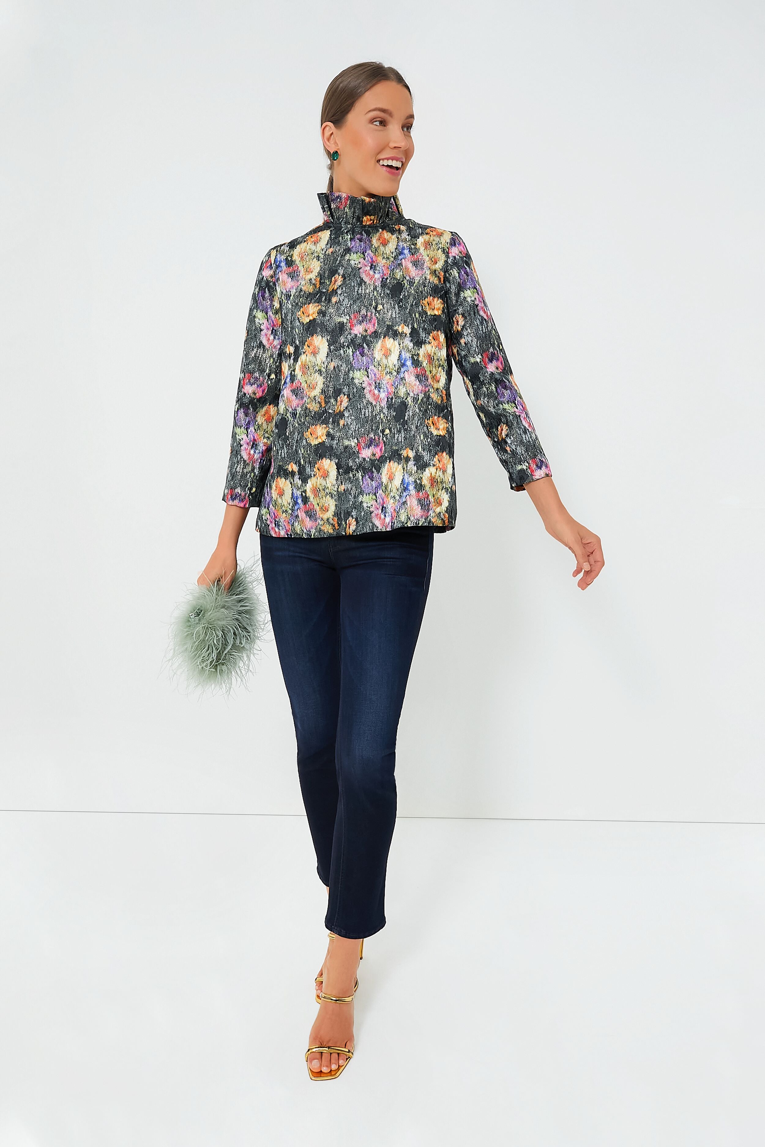 New Free People Primrose Floral Tunic $168 SMALL Oversized Pullover Sweater  - Sweaters