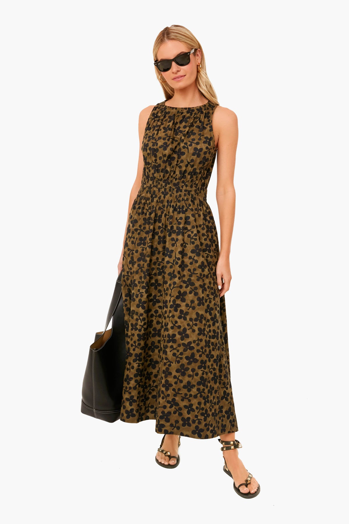 Resist Floral Olive Bali Tank Dress
