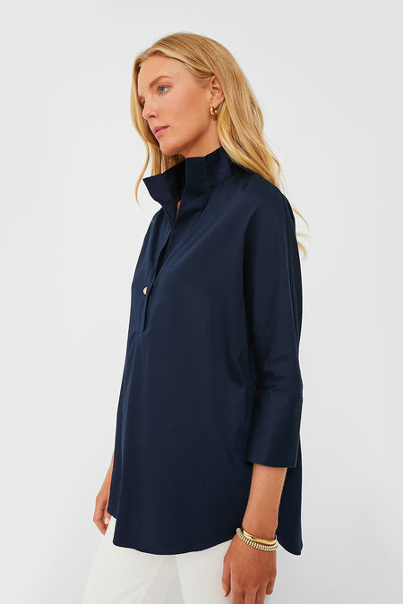 Navy Willow Blouse