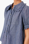 Navy Chambray The Fern Top