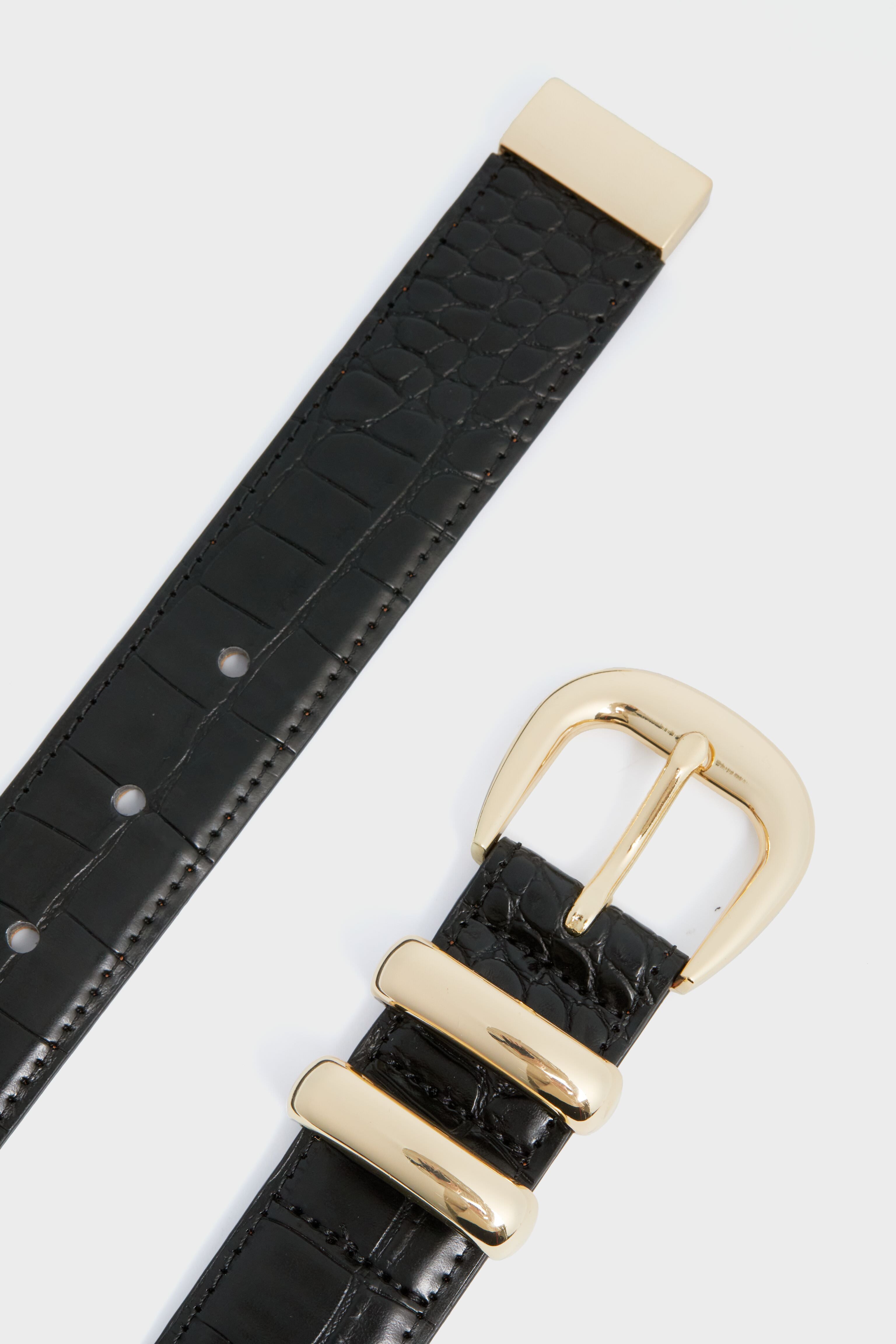 Black Croc-Embossed Classic Belt | Tuckernuck Accessories