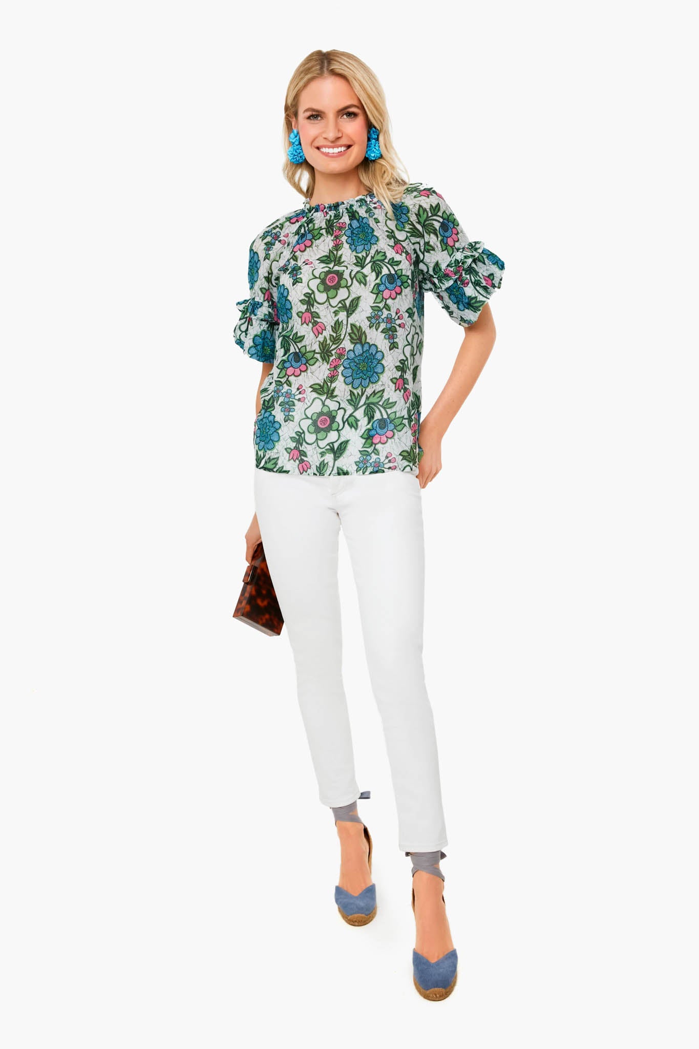 Freyja Flower White Marie Top
