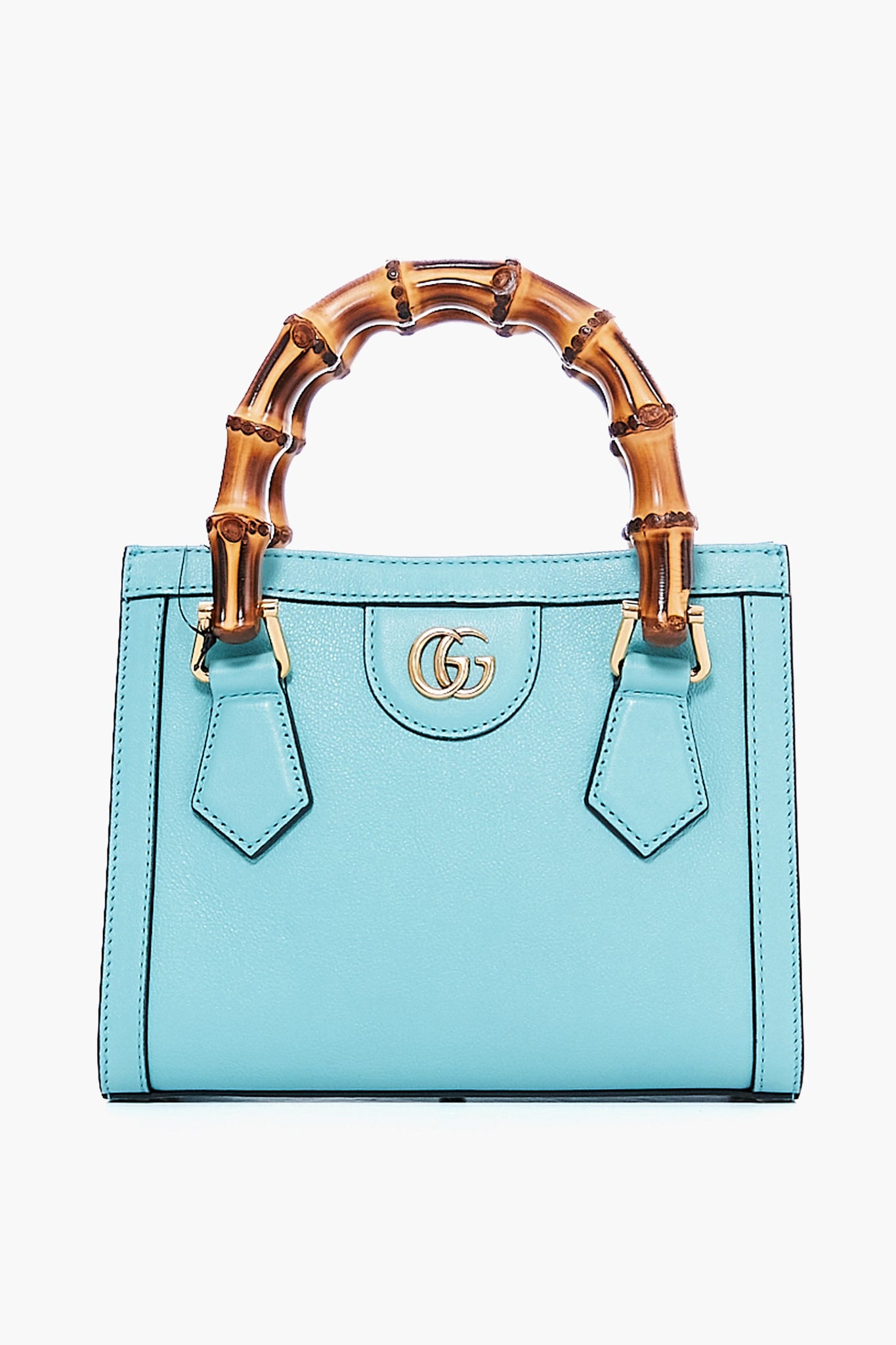 新品未使用　GUCCI DIANA ダイアナ　ミニバッグ　水色 Gucci Light Blue Leather Diana Mini Tote Bag | Tuckernuck