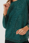 Green Sequin Gemma Blouse