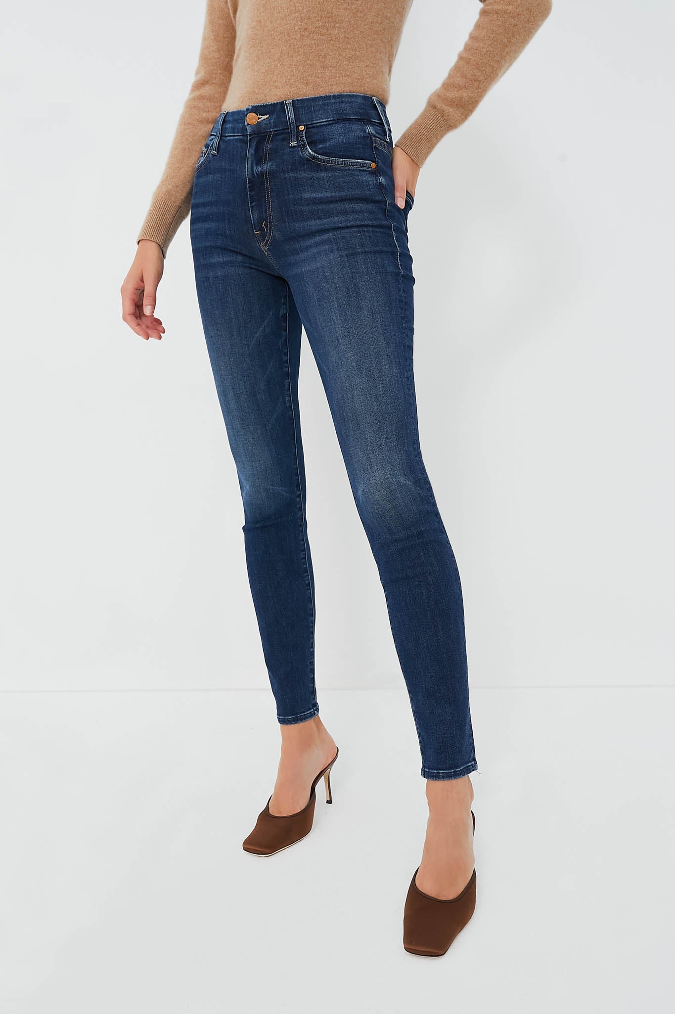 Skinny Very Stretchy High Rise Dark Wash Gap Proof Jeans BloomChic
