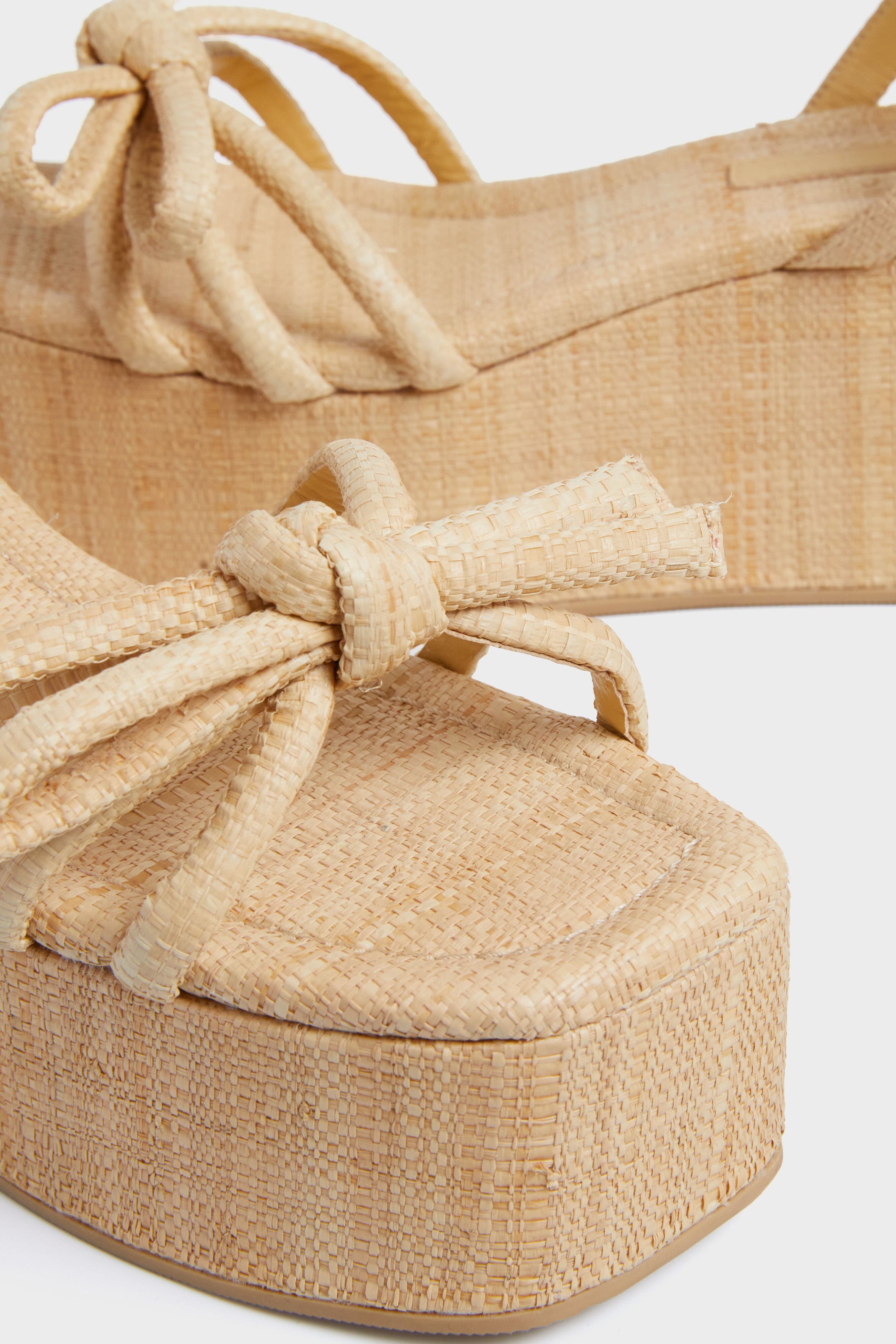 Natural Raffia Hudson Platform Sandals